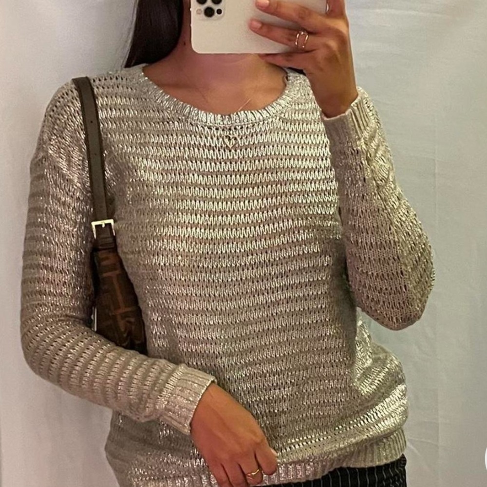 Vintage metallic silver sweater